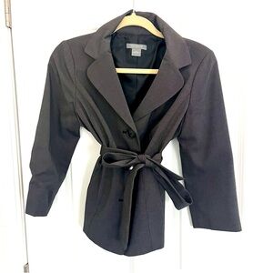 Ann Taylor Black Tailored Blazer with Tie Closure